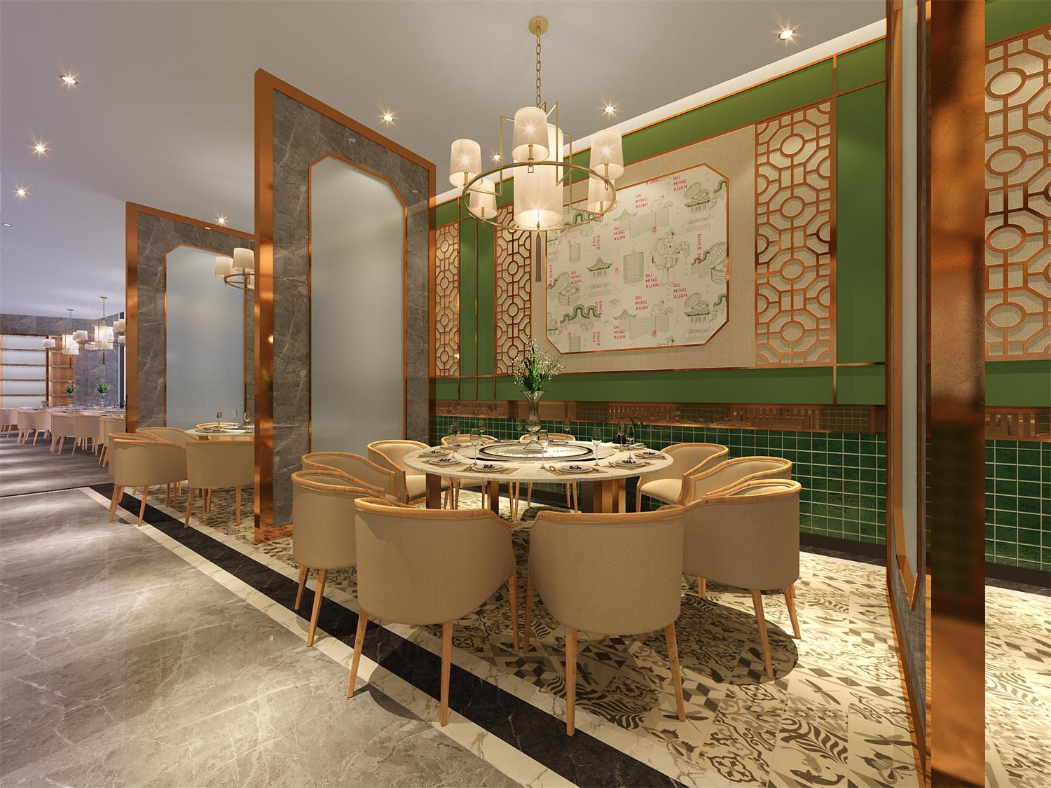 粤式早茶深圳餐厅空间设计——趣茗轩创意茶楼半开放空间设计